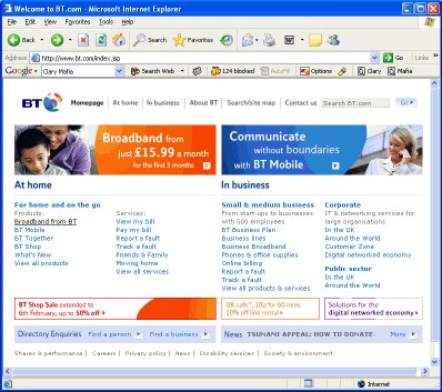 BT Home Page