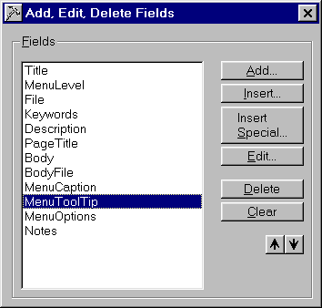 Database Fields