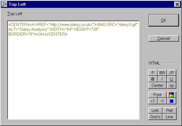 Top Left dialog